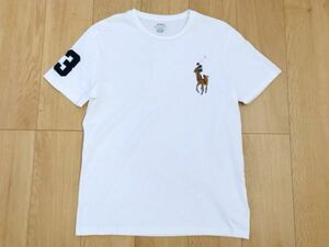 【良品】POLO by ラルフローレン★刺繍入りTシャツ★白★M-175