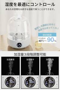 超音波式 / 卓上加湿器 / 大容量 / 4L / 7色LEDライト / お手入れ簡単 / 銀イオン