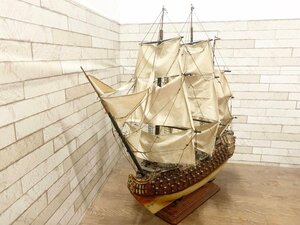 帆船模型 フランス 海軍 戦列艦 プラモデル 置物 飾り オブジェコレクション 全長87㎝ 現状品