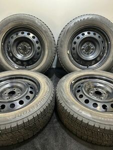 195/65R16 BRIDGESTONE/VRX2 19年製 トヨタ ライズ 純正 スチール 16インチ 6J ＋40 100 4H スタッドレス 4本 (南4-D317)