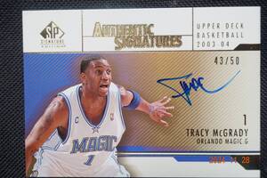 Tracy McGrady 2003-04 Upper Deck SP Signature Edition Signature Gold !! #43/50