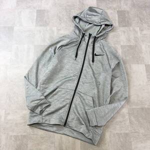 NIKE ナイキ DRI FIT ジップアップパーカー　スウェット パーカー トップス フーディー スポーツウェア　グレー　サイズL 古着