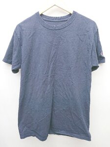 ◇ Champion チャンピオン シンプル 無地 半袖 Tシャツ カットソー サイズL ネイビー メンズ P