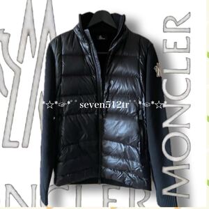 【新入荷】本物新品 63966126 MONCLERモンクレール/(サイズXL)超人気 MAGLIONE TRICOT CARDIGAN切替グルノーブルニットダウン