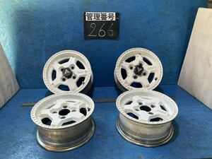 〈266〉ホイール4本セット　ADVAN RALLY 13インチ5.5J オフセット＋32 PCD4H114.3 ハブ70mm ボルト穴15mm キャップ2本無し