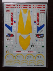 ■スタジオ27 1/20 ウィリアムズFW15C 1993 カルトグラフデカール フジミFW14B/FW16からの改造に! A.プロストワールドチャンピオン