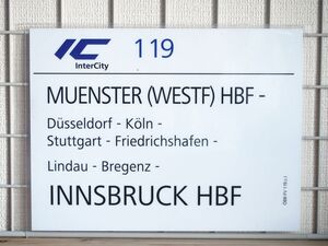 OBB オーストリア国鉄 サボ IC インターシティ 119 Munster Innsbruck