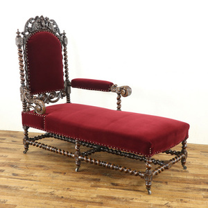 ソファ　シェーズロング 　寝椅子　背もたれが立ち上がった珍しいタイプ　ツイスト彫刻 フランスアンティーク家具　70208