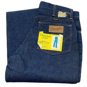 新品 Dead Stock フラッシャー付き 70s USA製 Wrangler デニム 44×32 フレア ブーツカット パンツ ラングラー ジーンズ ヴィンテージ