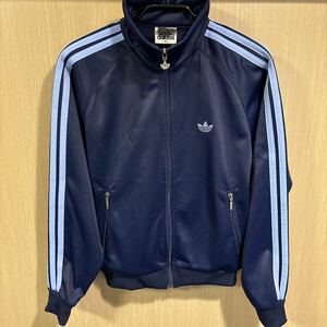 ◆訳有美品◆90s デサント社製　adidas 裏起毛トラックジャケット ネイビー　サイズM-L