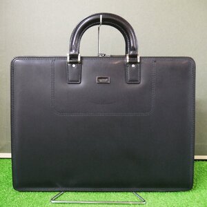 USED品・保管品 LANVIN COLLECTION ランバンコレクション ビジネスバッグ ハンドバッグ レザー ブラック ダメージあり