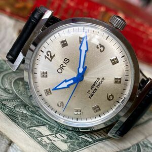 【レトロな雰囲気】★送料無料★ オリス ORIS メンズ腕時計 シルバー 手巻き ヴィンテージ アンティーク