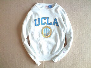 即決 赤タグ USA製 Lサイズ 12.5oz 肉厚 UCLA 別注 Champion REVERSE WEAVE クルーネック スウェット 白