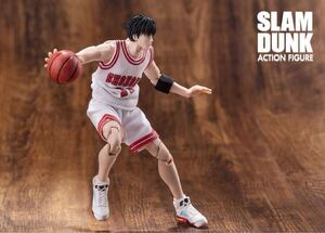 【即納】スラムダンク 1/10 可動フィギュア 流川楓 湘北高校 白ユニフォーム 11号SLAMDUNK ACTION FIGURE非s.h.figuarts figma