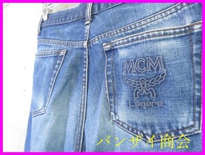 3090b10◆日本製◆85cm◆MCM エムシーエム ロゴ刺繍 デニムジーンズ/デニムパンツ/ジーパン/ジャケット/バッグ/鞄/リュックサック/シャツ