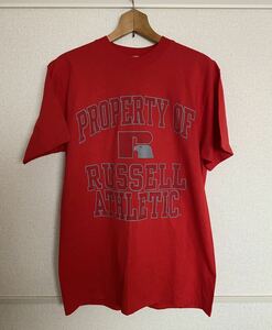 90s ラッセルアスレチック RUSSELL ATHLETIC ロゴ プリント Tシャツ L USA製 デザイン◎