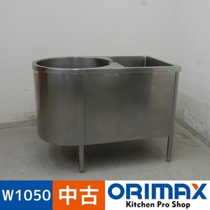 【中古】 A07038 角丸シンク タニコー 日本そば　麺シメ　W1050 x D630 ｘ H800 mm　【業務用】【厨房用】【車上渡し又は営業所止め】