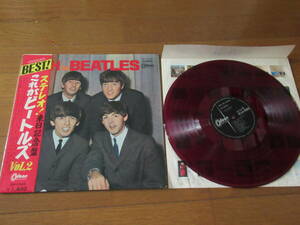 日本盤、ペラジャケ、ODEON盤、赤盤、帯付■ビートルズ【ステレオ！これがビートルズ・VOL・２～WITH　THE　BEATLES】THE　BEATLES