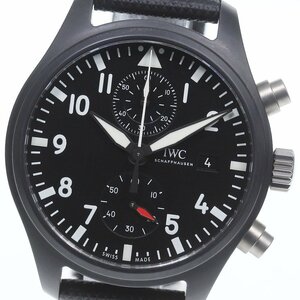 ☆美品【IWC SCHAFFHAUSEN】IWC パイロット・ウォッチ トップガン クロノグラフ IW389001 自動巻き メンズ_715645【ev15】