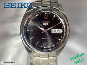 【可動品】SEIKO セイコー 5 腕時計 デイデイト オートマチック 文字盤/ブラック 7S26-0060