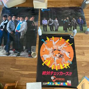 当時物 チェッカーズ ポスター 3枚セット　THE CHECKERS 藤井フミヤ/昭和レトロ 80’s アイドル 販促品 絶対チェッカーズ　