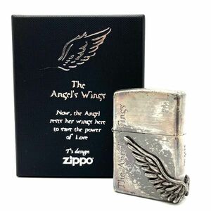 金21 The Angels wings ZIPPO オイルライター 2007年 エンジェルウイング ジッポ シルバー USA 箱付き 喫煙具