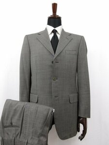 HH 【カナーリ CANALI】 ウール素材 シングル3ボタン スーツ (メンズ) size46-6R グレー×ブラック 織柄 イタリア製 ■27RMS7772