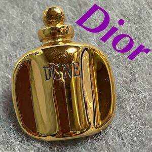 【ws110】美品 Christian Dior クリスチャン ディオール 香水瓶モチーフ ピンバッチ ブローチ ゴールドカラー