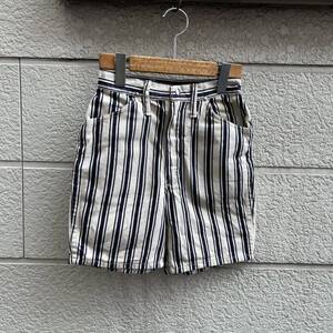 60s 70s USA製 ショートパンツ ハーフパンツ ストライプ柄 MAVERICK マーベリック アメリカ製 古着 vintage ヴィンテージ レディース