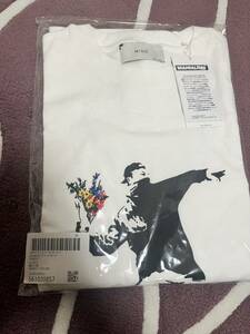 新品 未使用 未開封バンクシー BANKSY Flower ロンT M サイズ