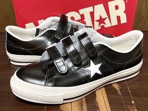 22年製 直営店限定 CONVERSE ONESTAR J V-3 コンバース ワンスター ベルクロ MADE IN JAPAN 日本製 国産 ブラック ホワイト 黒×白 US10.5