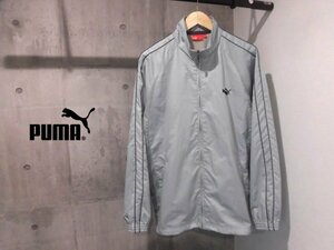 PUMA プーマ/ウインドブレーカー ジャケット O/ジップアップ パイピング ロゴ ブルゾン/P42049/メンズ/グレー/程度良好