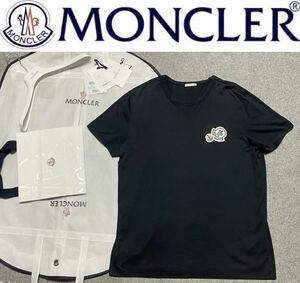 正規モンクレール 20aw ダブルロゴワッペン 半袖Ｔシャツ ブラック MONCLER MAGLIA T-SHIRT XL トルコ製