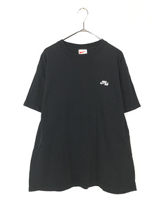 古着 90s NIKE AIR スウォッシュ ワンポイント ソリッド Tシャツ 黒 L 古着