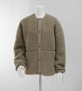 美品* HYKE ハイク ◆ FAUX SHEARLING JACKET ボアジャケット 1サイズ ブラウン 裏地メッシュ ブルゾン ◆GG11