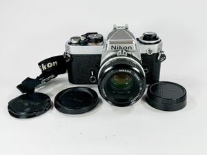 【現状品】Nikon FE/ Nikon Ai NIKKOR 50mm f1.8 ニコン 一眼レフカメラ シルバーボディ