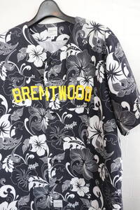 14SS 即決 NEPENTHES ネペンテス 米製 NEP NY BB SHIRT - FLORALPLAID W/PRINT ハイビスカス BRENTWOOD プリント 半袖ベースボールシャツ