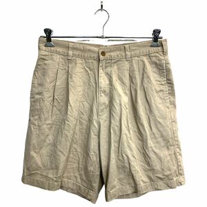 CHAPS チノショートパンツ W32 チャップス タック ベージュ コットン 古着卸 アメリカ仕入 2403-408