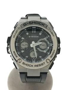 CASIO◆ソーラー腕時計・G-SHOCK/デジアナ/SLV