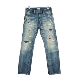 WC798C8 Ron Herman DENIM ロンハーマン クラッシュ リペア加工 ストレート デニム パンツ W30 メンズ /26