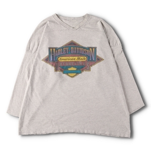 古着 90年代 ハーレーダビッドソン Harley-Davidson フットボール モーターサイクル バイクTシャツ メンズXL相当 ヴィンテージ /evb006440