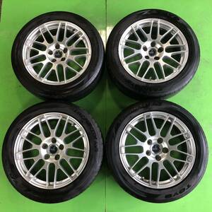 NT246 中古 WEDS DELMORE ウエッズ デルモア ホイール 18×8J +35 PCD 120 トーヨー TOYO タイヤ 235/35R18 4本【レクサスLS460 LS600】