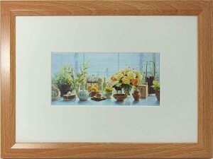 【模写】 新品 笹倉鉄平 白い時間 現代アート 額装付き 壁掛け 絵画 額入り インテリア 絵 アートポスター オフセット 287x212mm