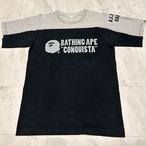 00s A BATHING APE BAPE CONQUISTA 2001 A.S.N.K.A ロゴ 両面 プリント ビンテージ 半袖Tシャツ