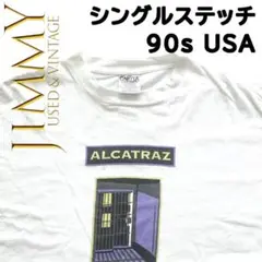 メンズ Tシャツ 90s ヴィンテージ ONEITA アルカトラズ島刑務所 白