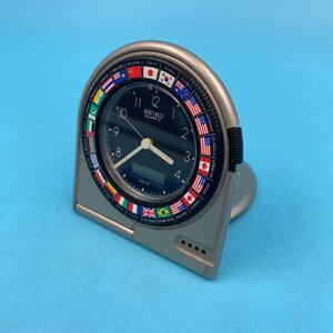 【13385】ジャンク品 SEIKO quartz ワールドタイム セイコー 置時計 NHK 贈答品 プレゼント 世界時計 旅行時計 インテリア オブジェ