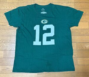 NFL GREEN BAY PACKERS #12 RODGERS MEN’S SHORT SLEEVE T-SHIRTS (Fanatics) size-XL(着丈71身幅61) 中古(美品) 送料無料 NCNR