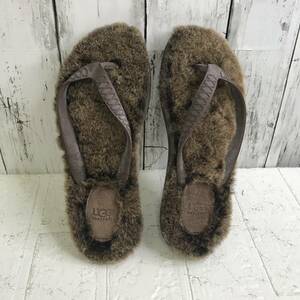 UGG アグ ビーチサンダル　5W(22cm相当)サイズ　ブラウン　素材ラバー S5.2-367　USED