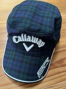 Callaway チェック ゴルフキャップ ワークキャップ 緑 紺色 キャロウェイ SR BIG BERTHA GOLF ゴルフウェア 帽子 CAP 57-59センチ