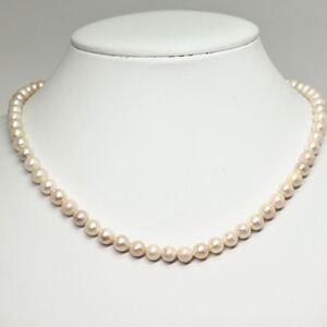 1円〜!!▲アコヤ本真珠ネックレス▲D 約24.2g 約43.5cm 約6.0-6.5mm珠 pearl necklace jewelry パール DA5/DC0 50